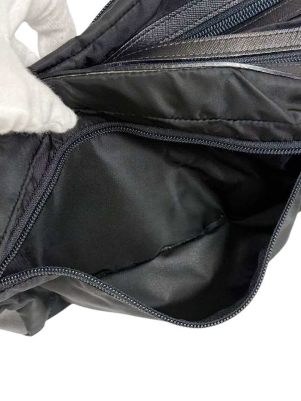 Prada Triangle Logo Clutch Multi Pouch Black Tessuto - Picture 9 of 12